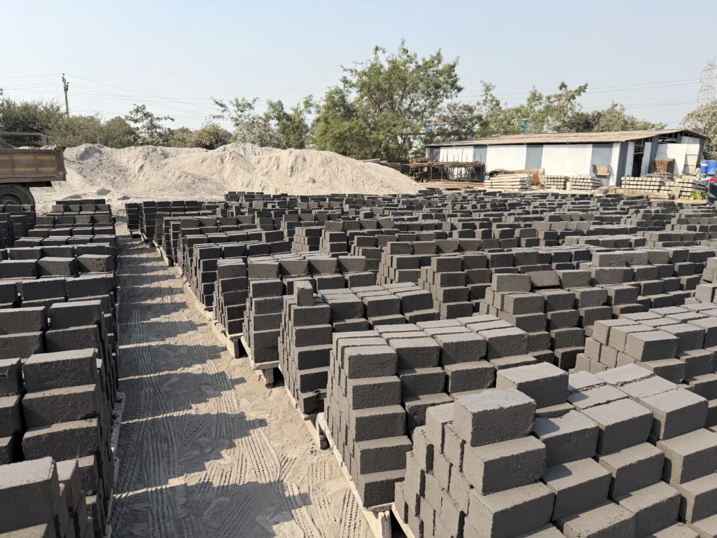 Concrete blocks manufacturing yard Bhilai