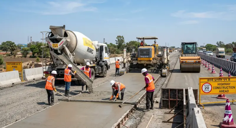 road construction company India using RMC